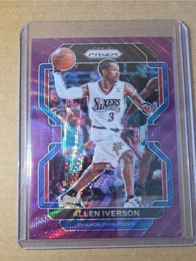 2021-22 Panini Prizm Allen Iverson Purple Wave #255